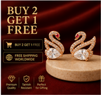 Rose Gold Swan Crystal Stud Earrings