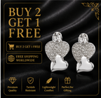 Silver Twin-Heart Pavé Crystal Stud Earrings