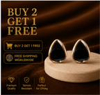 Rose Gold Black Teardrop Stud Earrings