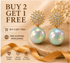 Gold Aurora White Pearl Drop Earrings