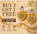 Gold Yellow Heart Drop Earrings