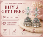 Silver Pastel Crystal Snowflake Stud Jhumka