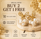 Gold Bow Knot Pearl Cluster Drop Earrings