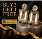 Gold Clear Crystal Drop Earrings