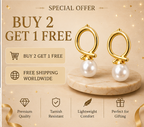 Gold Loop Knot Pearl Drop Earrings