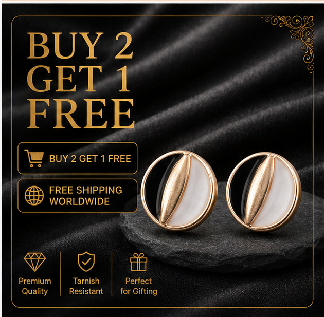 Rose Gold Abstract Circle Stud Earrings