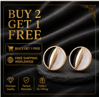 Rose Gold Abstract Circle Stud Earrings