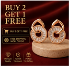 Rose Gold Crystal Halo Drop Earrings