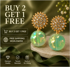Gold Mint Pearl Drop Earrings