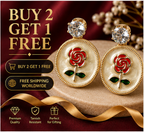 Gold Rose Medallion Drop Earrings – Champagne