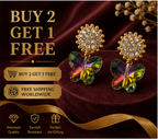 Gold Rainbow Butterfly Crystal Earrings