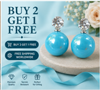 Silver Sky Blue Pearl Stud Earrings