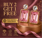 Gold Blush Pink Crystal Drop Earrings
