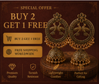 Antique Copper Twin-Bird Wreath Chandbali Jhumka