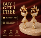 Gold Peacock Jhumka Drop Earrings