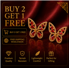 Red Crystal Butterfly Stud Earrings