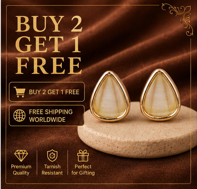 Rose Gold Champagne Teardrop Stud Earrings