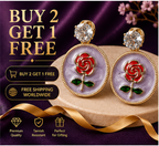 Gold Rose Medallion Drop Earrings – Lavender