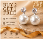 Silver White Pearl Stud Earrings