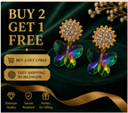 Gold Emerald Butterfly Crystal Earrings