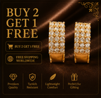 Gold Pavé Crystal Huggie Hoop Earrings model 1