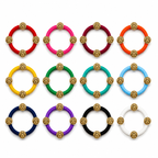Antique Temple Coin Hair Ties Set of 12 – Multicolor Elastic Ponytail Holders & Hair Bands for Women & Girls