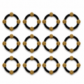 Antique Temple Coin Hair Ties Set of 12 – Black Elastic Ponytail Holders & Hair Bands for Women & Girls
