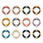 Pearl Flower Hair Ties Set of 12 – Multicolor Elastic Ponytail Holders & Hair Bands for Women & Girls