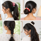Pearl Flower Hair Ties Set of 12 – Multicolor Elastic Ponytail Holders & Hair Bands for Women & Girls