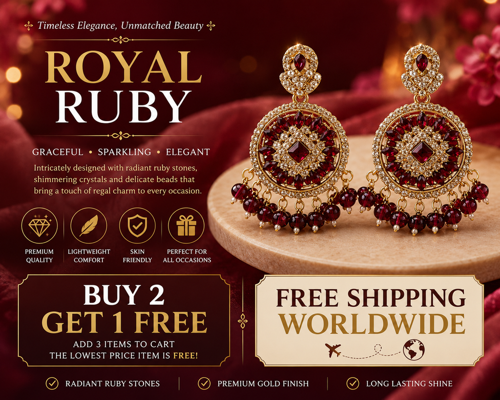 Maroon Round American Diamond Chandbali Earrings