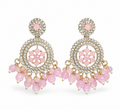 Blush Pink American Diamond Chandbali Earrings