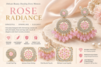 Blush Pink American Diamond Chandbali Earrings