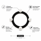 Pearl Hair Ties Set of 12 – Black Elastic Ponytail Holders & Hair Bands for Women & Girls