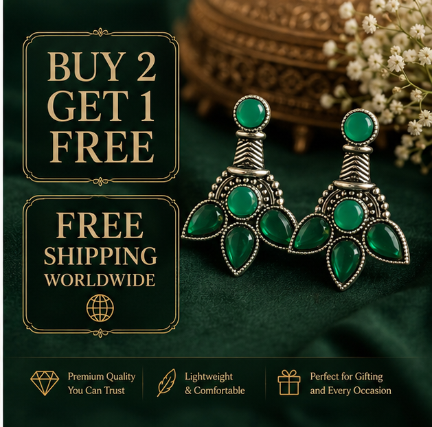 Crystal Floral Silver Statement Stud Earrings