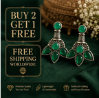 Crystal Floral Silver Statement Stud Earrings