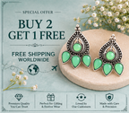 Oxidised Silver Mint Green Stone Statement Stud Earrings