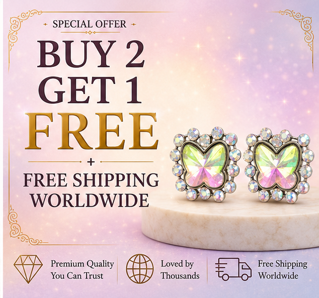 Aurora Crystal Butterfly Statement Stud Earrings