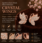 Rose Gold Crystal Butterfly Stud Earrings