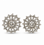 Oxidised Silver Crystal Bird Stud Earrings