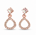 Rose Gold Crystal Teardrop Drop Earrings