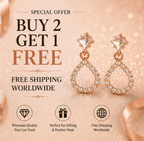 Rose Gold Crystal Teardrop Drop Earrings
