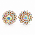 Rose Gold Aurora Crystal Stud Earrings for Women