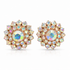 Rose Gold Aurora Crystal Stud Earrings for Women