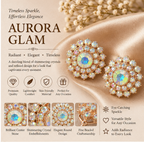 Rose Gold Aurora Crystal Stud Earrings for Women