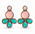 Oxidised Silver Turquoise Stone Statement Earrings