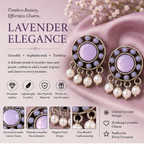Oxidised Lavender Stone Stud Earrings with Pearl Drops