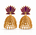 Mustard Yellow Stone & Pearl Drop Earrings