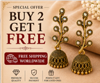 Antique Gold Crystal Vine Jhumka Earrings for Women