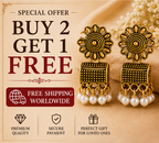 Antique Gold Floral Pearl Dangler Earrings – Traditional Ethnic Earrings
