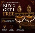 Antique Gold Tribal Chandbali Earrings with Pearl Drops